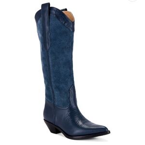 Cody Boot in Blue | RAYE Navy Blue Tall Western Cowboy Boot